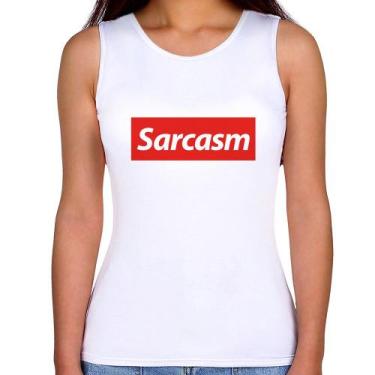 Imagem de Regata Feminina Sarcasm - Foca na Moda, Branco, M