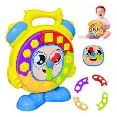 Imagem de Relógio Didático Colorido Com Peças De Encaixar Brinquedo Infantil Sen