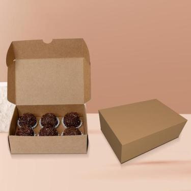 Imagem de 10 Caixas Kraft para 6 doces com Berço Removível - Embalagens Conceito