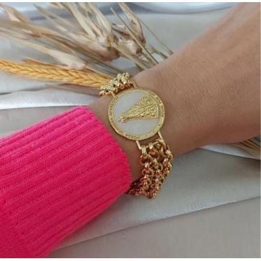 Imagem de Pulseira Feminina Aparecida Banhada a Ouro 18k - Baronesa imports18k 