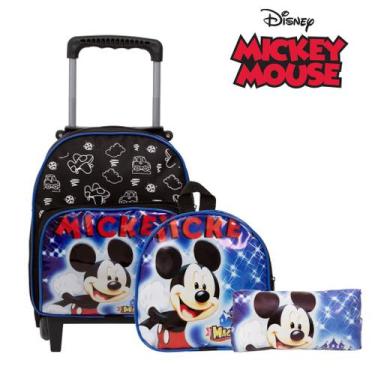 Imagem de Kit Mochila Infantil Masculina Rodinha Mickey Envio Imediato - Toys 2U