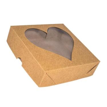 Imagem de Caixa Para Presente Coraçao 15x15x4 Kraft - 20 Un - Salvo Embalagens