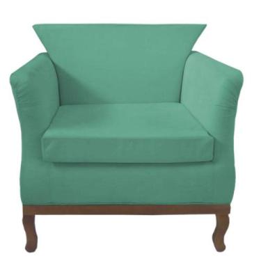 Imagem de Poltrona Decorativa Veneza Suede Azul Turquesa - Casa & Estofados - Me