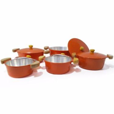 Imagem de Jogo panela caçarola alumínio fundido laranja (lunna) - Artecook