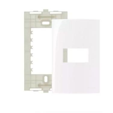 Imagem de Espelho Placa 1 Posto C/ Suporte 4x2 Tampa Horiz Margirius