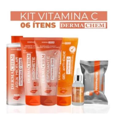 Imagem de Kit Skin Care Vitamina C Efeito Clareador 6 Ítens Dermachem