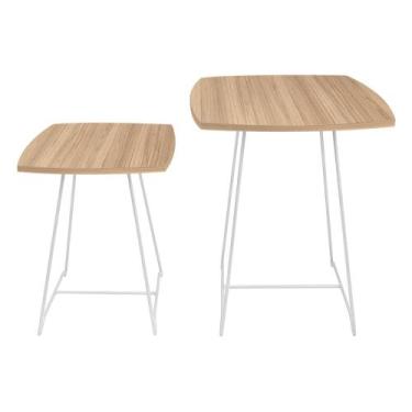 Imagem de Mesa Lateral Conjunto de Mesa de Canto Sofá Auxiliar Ursen - Genus Móv