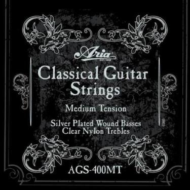 Imagem de Encordoamento Para Violão Nylon Tensão Média AGS400MT Aria Guitars