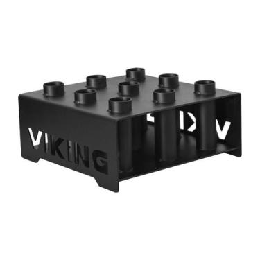 Imagem de Suporte Barra Olímpica Viking - 9 Posições - VIKING FITNESS, Preto