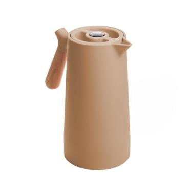 Imagem de WOLFF - Garrafa Térmica de Plástico com Cabo de Madeira e Termômetro Nórdica Bege 1L