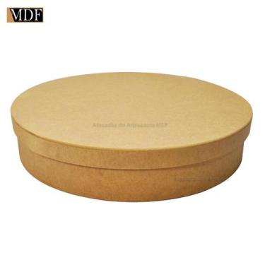 Imagem de Kit 30 Caixa Redonda Tampa Sapato 37x10 Mdf Madeira - ATACADÃO DO ARTE