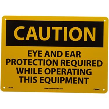 Imagem de Gilson C481RB Placa de cuidado necessária para proteção ocular e orelha, plástico rígido, 25,4 cm x 35,5 cm