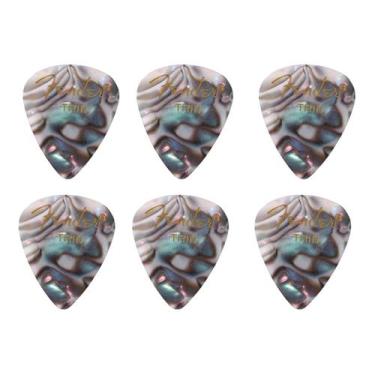 Imagem de Kit 06 Palhetas Fender Thin Celuloide Premium 351 Shape Abalone