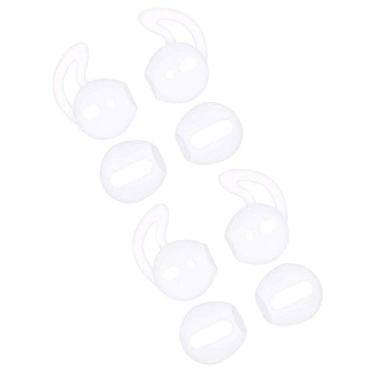 Imagem de Capas de fone de ouvido para Airpods, capa de fone de ouvido antiderrapante de substituição Rayker para fones de ouvido AirPods, 4 pares, Branco, small