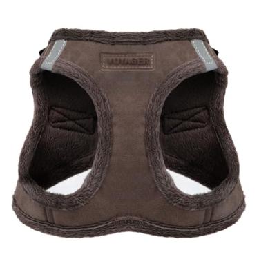 Imagem de Peitoral de pelúcia Voyager Step-in para cães pequenos e médios da Best Pet Supplies – camurça chocolate, GG (Peito: 52-58 cm)