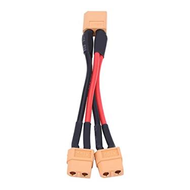 Imagem de Adaptador de Conector de Bateria Paralela Xt60, Cabo Xt60 de Bateria Dupla de Carregamento Rápido para Rc Lipo Com Jaqueta de Silicone para Bateria Rc Lipo (1 macho e 2 fêmeas)