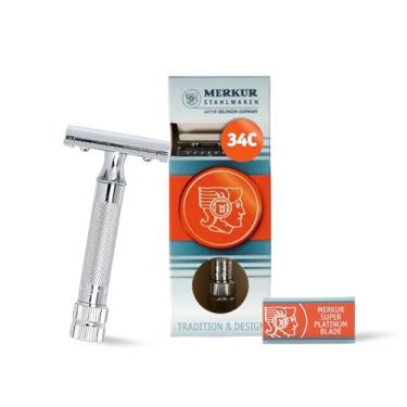 Imagem de Merkur Navalha de borda dupla Mk34c com cabo curto resistente