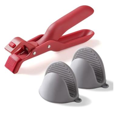 Imagem de Conjunto de luvas de forno de silicone antiqueimaduras, resistente ao calor, tigela quente, prato, prendedor de pinça, clipe antiderrapante de silicone para cozinha, cozinha, cozimento, churrasco