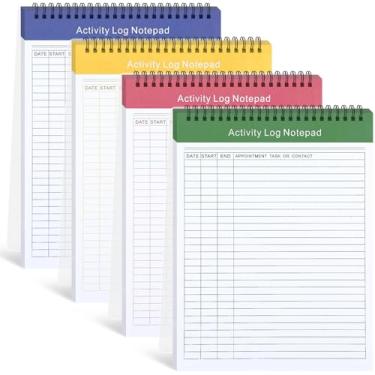 Imagem de Kisston 4 blocos de anotações de atividades diárias, 21 x 28 cm, bloco de planejamento diário, encadernado em espiral, para aumentar a produtividade (cor fresca, atividade)