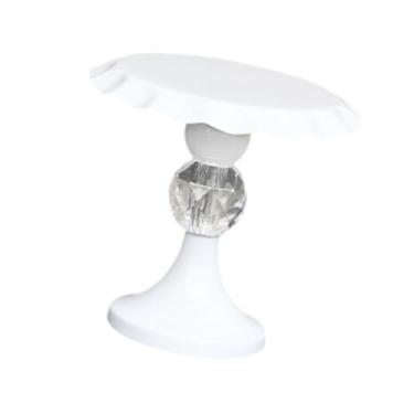 Imagem de IEUDNS Suporte de bolo de ferro, travessa de servir, suporte para frutas, organizador de cosméticos, prateleira para bolo, sobremesa, prato de doces para, White L