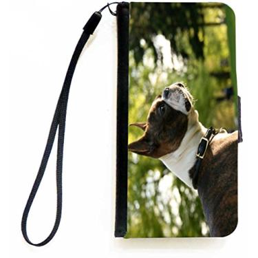 Imagem de Rikki Knight Capa carteira flip com design de cachorro Boston Terrier com aba magnética para Apple iPhone 5c