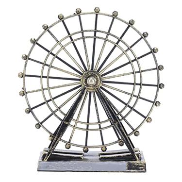 Imagem de Modelo de Réplica de Roda Gigante, Estatueta de Roda Gigante, Ornamento de Estátua de Roda Gigante de Mesa Vintage, Pequena Estatueta de Ferro para Decoração de Escritório