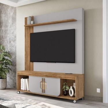 Imagem de Estante para TV Até 65 Polegadas Maragogi 2 Portas Cinamomo/Off White - Móveis Bechara