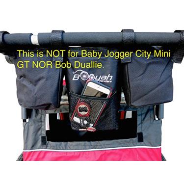 Imagem de Booyah Strollers Organizador de carrinho de bebê duplo para carrinho de criança e animal de estimação grande. Serve para carrinhos Clevr e Aosom e reboques de bicicleta.