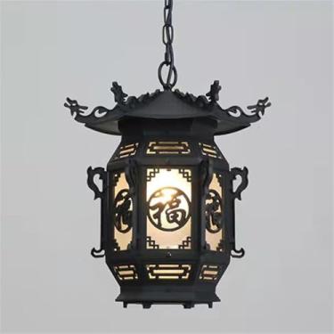 Imagem de Lâmpada Pendente Contemporânea Ao Ar Livre LED À Prova D 'Água Villa Jardim Pátio Portão Corredor Varanda Lâmpada Pendente (S D28CM 1PCS)