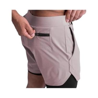 Imagem de Shorts de Ginástica Masculino 2 em 1 - Secagem Rápida e Dupla Camada, 