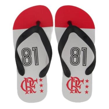 Imagem de Chinelo Flamengo Manto 81 Infantil Branco e Preto