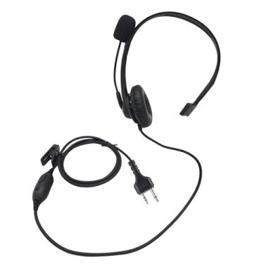 Imagem de HELETUL Fone de ouvido Walkie Talkie de um lado sobre a orelha, fone de ouvido Ptt com microfone Boom para Walkie Talkies Midland de 2 pinos (protetor de ouvido pequeno)