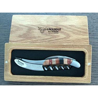 Imagem de Saca-rolhas Laguiole En Aubrac Sommelier Waiter, cabo de madeira Woodstock, abridor de vinho com cortador de alumínio e abridor de garrafas
