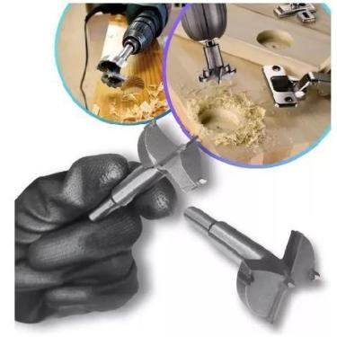 Imagem de Kit Jogo 6 Brocas Fresas Forstner 30-60mm Madeira Dobradiça - Minymix