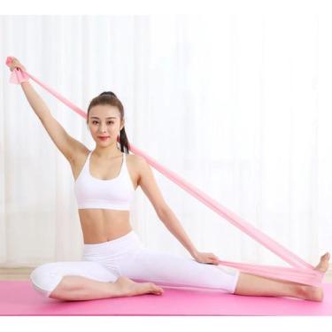 Imagem de Faixa Elástica Para Fisioterapia Yoga Alongamento Pilates 150 cm Exerc