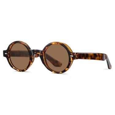 Imagem de Óculos de sol retrô polarizados de acetato uv400 anti luz azul para mulheres e homens verde marrom (leopardo com marrom)