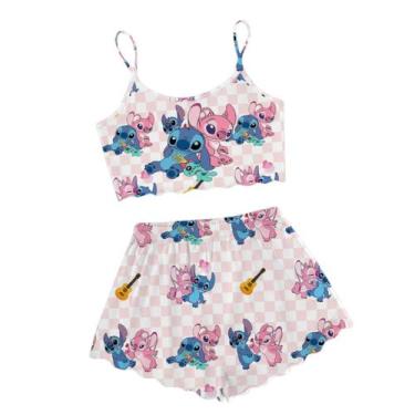 Imagem de  Pijama Feminino Curto Stitch Baby Doll Virginia Short Doll - Isysser 