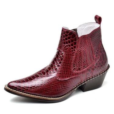 Imagem de Bota Country Masculina Bico Fino Top Franca Shoes Vermelho - Bull Bras