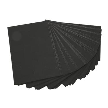 Imagem de Cartolina, 100 peças de papel cartolina em branco grosso multiuso para álbuns de recortes para cartões comemorativos (15 x 10 cm / 5,9 x 3,9 pol, 300 gsm, preto, embalagem de sacos)