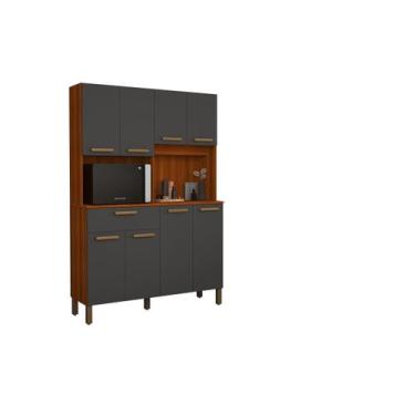 Imagem de Armário De Cozinha Jade 120cm 8 Portas Compacto Pequeno Resistente - C