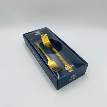Imagem de Conjunto 6 garfos aço inox para mesa Berna dourado fosco Wolff