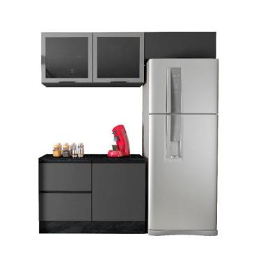 Imagem de Cozinha Modulada Etna 4 Peças Cooktop Poliman Móveis, Grafite