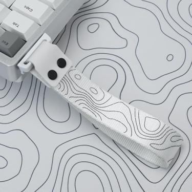 Imagem de dagaladoo Alças de teclado personalizadas, tiras de pressão de padrão topográfico branco para vários teclados mecânicos, ATK 68 Mu68 Wooting 60he