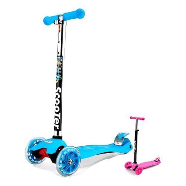 Imagem de Patinete Infantil Com Luzes iluminação Colorida cor azul 3 Rodas - Vij