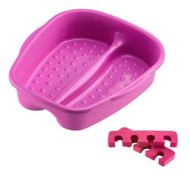 Imagem de Kit Bacia para Pés + Separador de Dedos Pedicure Salão de Beleza Multi