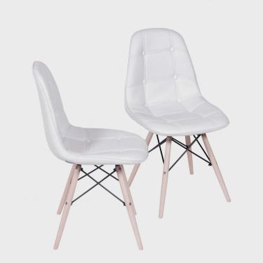 Imagem de Conjunto 2 Cadeiras Eames Eifeel Botone Or Design Branco