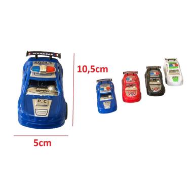 Imagem de Kit 4 Carros de polícia plástico infantil brinquedo sortido