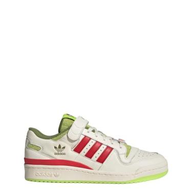 Imagem de adidas Tênis unissex Forum Low x The Grinch - Estilo de vida, cano alto, Branco creme, vermelho universitário, geleca solar, 11.5