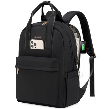 Imagem de Mochila para laptop LOVEVOOK para mulheres de 15,6" com porta USB à prova d`água