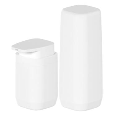 Imagem de Kit Banheiro Lavabo 2 Peças Porta Escova Dispenser Sabonete Líquido Aura Premium Ou (Branco)